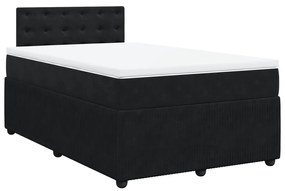 vidaXL Κρεβάτι Boxspring με Στρώμα Μαύρο 120 x 200 εκ. Βελούδινο