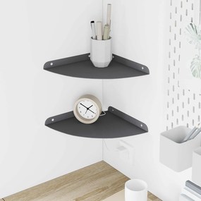 vidaXL Floating Ράφι Γωνίας 2 τμχ. Ανθρακί 24 x 24 x 2 εκ