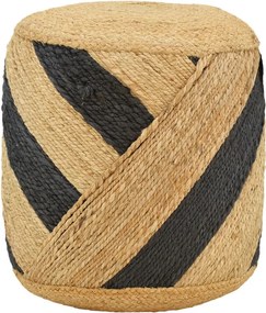 Σκαμπό Relous Inart φυσικό-μαύρο 100% γιούτα Φ37x39εκ