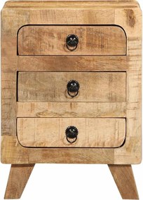 vidaXL Κομοδίνο 37x32x50 cm Στερεό ξύλο Rough Mango
