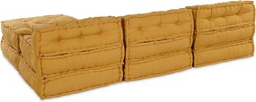 vidaXL Μονάδα Μοντέρνου Καναπέ 4 pcs Κίτρινο Ύφασμα