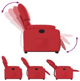 vidaXL Πολυθρόνα Ανακλινόμενη με Ανύψωση Κόκκινη από Συνθετικό Δέρμα