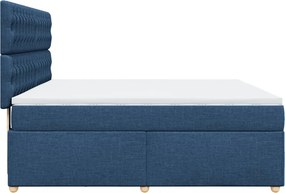 vidaXL Κρεβάτι Boxspring με Στρώμα Μπλε 180x200 εκ. Υφασμάτινο