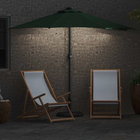 vidaXL Ομπρέλα Κήπου Πράσινο 294 x 150 x 224 εκ