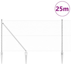 vidaXL Εξάγωνος Φράχτης  1.4x25 μ Γαλβανισμένο Ατσάλι