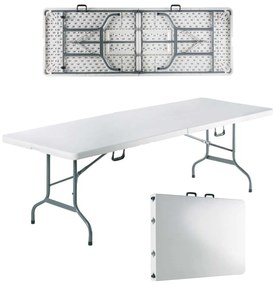 Τραπέζι 240x85cm Συνεδρίου BLOW-R Πτυσ/νο Λευκό (Βαλίτσα)