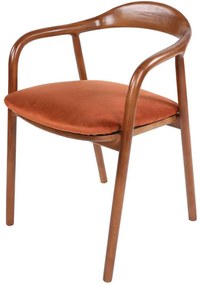 Πολυθρόνα 974NMB1708 52x51x77cm Walnut-Terracotta Μοριοσανίδα, Μελαμίνη