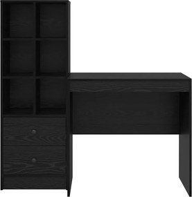 vidaXL Γραφείο με συρτάρι με ράφι με αποθήκευση 2 pcs Μαύρη Οξυά