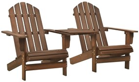 vidaXL Καρέκλες Κήπου Adirondack με Τραπέζι Καφέ από Μασίφ Ξύλο Ελάτης