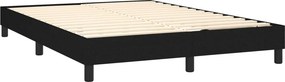 vidaXL Κρεβάτι Boxspring με Στρώμα &amp; LED Μαύρο 140x200 εκ. Υφασμάτινο