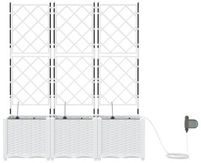 vidaXL Ζαρντινιέρες κήπου Λευκό 120 x 40 x 142 cm Ατσάλι