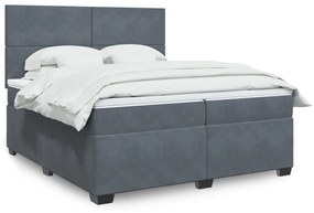 ΚΡΕΒΑΤΙ BOXSPRING ΜΕ ΣΤΡΩΜΑ ΣΚΟΥΡΟ ΓΚΡΙ 200X200 ΕΚ. ΒΕΛΟΥΔΙΝΟ 3290997