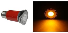 Adeleq Led Λάμπα Ισχύος Ε27 3W 230V 1 Led Εναλλάξιμος Φακός 30° Πορτοκαλί 13-270333