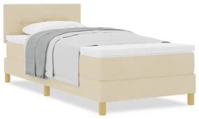 vidaXL Κρεβάτι Box Spring με Στρώμα Κρεμ 80x200 εκ.