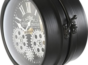 Bordklokke Home ESPRIT Λευκό Μαύρο Ασημί