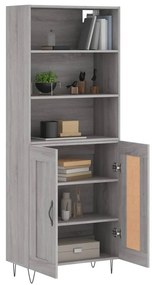 vidaXL Ντουλάπι Γκρι Sonoma 69,5 x 34 x 180 εκ. Επεξεργασμένο Ξύλο