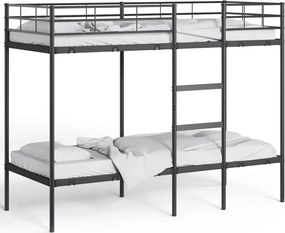 vidaXL Κουκέτα χωρίς στρώμα Μαύρο 80x200 cm Ατσάλι