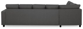 Γωνιακός Καναπές Scandinavian Choice C174, Γκρι, Μαύρο, 300x195x92cm, 130 kg, Πόδια: Πλαστική ύλη | Epipla1.gr