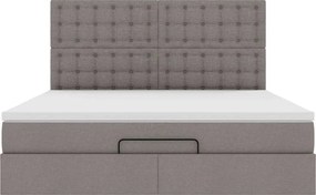 vidaXL Οθωμανικό κρεβάτι με στρώμα Taupe 180x200cm ύφασμα