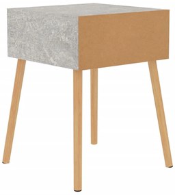 vidaXL Κομοδίνα 2 τεμ. Γκρι Σκυροδέματος 40x40x56 εκ. από Επεξ. Ξύλο
