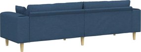 vidaXL Καναπές με μαξιλάρι Μπλε 250 x 77 x 76 εκ. ύφασμα