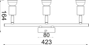 Σποτ Τρίφωτο Aca Trinity MC634SL3 Silver