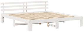vidaXL Σκελετός Κρεβατιού Λευκό 200 x 200 cm Μασίφ ξύλο πεύκου