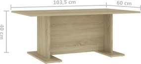 vidaXL Τραπεζάκι Σαλονιού Sonoma Δρυς 103,5 x 60 x 40 εκ. Μοριοσανίδα