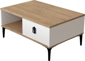 Τραπεζάκι Σαλονιού Sapphire Δρυς / Λευκό PAFAE 90x60x18