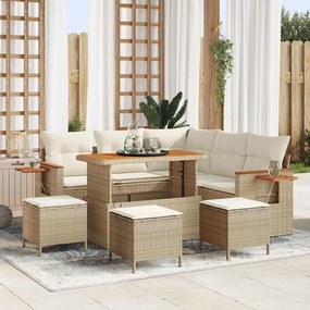 vidaXL Σετ Καναπέ Κήπου 9 pcs μπεζ και κρεμ 110 x 55 x 71 εκ