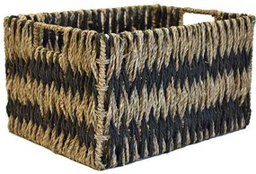 Καλάθι Rush 00.06.67325 37x27x20cm Black-Beige Ψάθα