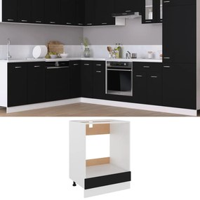 vidaXL Ντουλάπι για Φούρνο Riga Μαύρο 60x46x81,5 εκ. Επεξ. Ξύλο