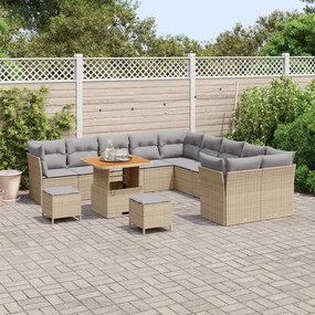 vidaXL Σετ Καναπέ Κήπου 13 pcs μπεζ και ανοιχτό γκρι 80 x 80 x 71 cm