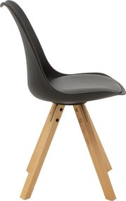 Καρέκλα Caron PP μαύρο-φυσικό πόδι 48x55x80 εκ.