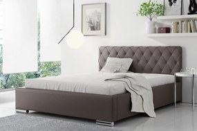 Επενδυμένο κρεβάτι Piura-Gkri Skouro-140 x 200