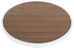 ΤΡΑΠΕΖΙ ΑΛΟΥΜΙΝΙΟΥ ΣΤΡΟΓΓΥΛΟ ALEXA HM6086.02 ΛΕΥΚΟ-POLYWOOD TOP ΦΥΣΙΚΟ Φ60x73Υεκ.