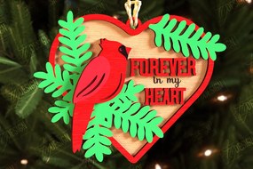 Σετ των 3 Intra απο ξύλο plywood 3mm-4mm πάχος Χριστουγεννιάτικα στολίδια καρδινάλιου αναμνηστικού Δίασταση 8x8 cm INTRAFABR-108896870