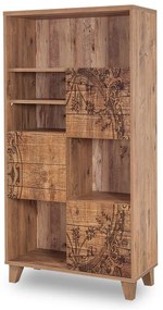 Βιβλιοθήκη PWF-0181-7 σε χρώμα πεύκου 80x36x155εκ