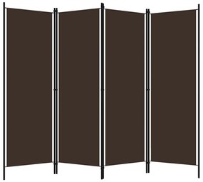 vidaXL Διαχωριστικό Δωματίου με 4 Πάνελ Καφέ 200 x 180 εκ.