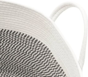 vidaXL Καλάθι Αποθήκευσης Γκρι και Λευκό Ø38 x 46 εκ. Βαμβακερό