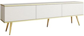 Έπιπλο Τηλεόρασης Oro P_ORO_BTV_Bi_MDF_GL 175x32x53cm White-Gold