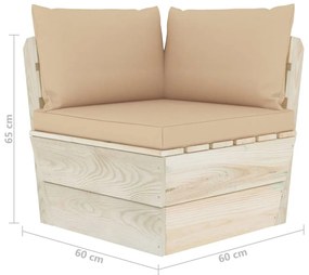 vidaXL Καναπές Κήπου Γωνιακός από Παλέτες Εμποτισμένο Ξύλο Ερυθρελάτης