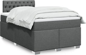 vidaXL Κρεβάτι Boxspring με Στρώμα Σκούρο Γκρι 120x200 εκ. Υφασμάτινο