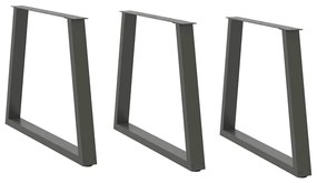 Πόδια Τραπεζαρίας Σχήματος V 3 τεμ. Ανθρακί 70x(72-73,3) εκ. Ατσάλι