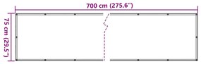 vidaXL Περίφραξη Μπαλκονιού Εμφάνιση Πέτρας 700x75 εκ. PVC