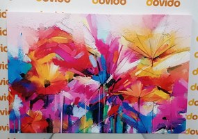 Εικόνα από αφηρημένα πολύχρωμα λουλούδια - 90x60