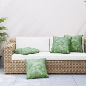 vidaXL Μαξιλάρια 4 τμχ Μοτίβο Φύλλου 60x60 εκ. Ύφασμα