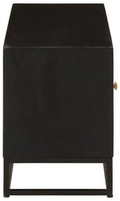 vidaXL Έπιπλο Τηλεόρασης Μαύρο 110x30x40εκ.Μασίφ Ξύλο Μάνγκο &amp; Σίδηρος
