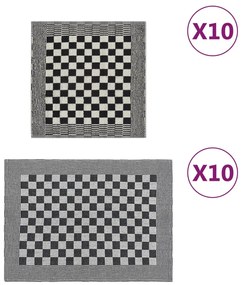 vidaXL Σετ Πετσετών 20 Τεμαχίων Μαύρο και Λευκό Βαμβακερές