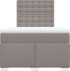 vidaXL Κρεβάτι Boxspring με Στρώμα Taupe 120x190 εκ. Υφασμάτινο